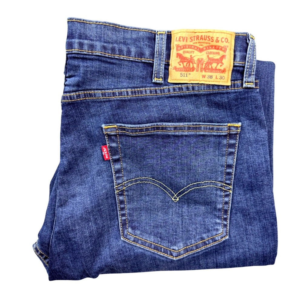Levis 511 Slim Fit Mens Blue Denim Jeans W38 L30 Medium Wash 04511-2125